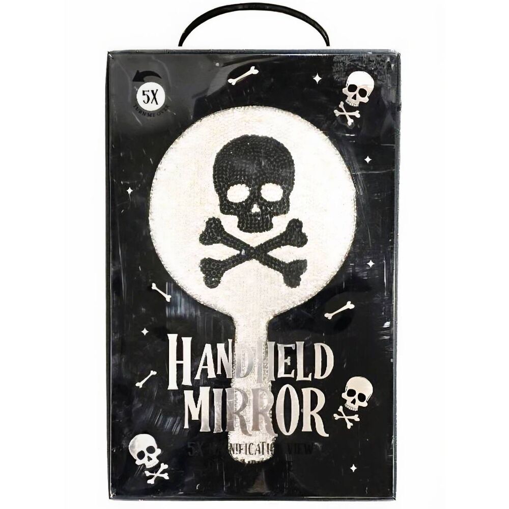 Lifestyle Products Rhinestone Crossbone & Skull Handheld Mirror